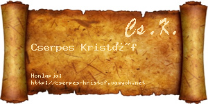 Cserpes Kristóf névjegykártya